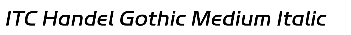 ITC Handel Gothic Medium Italic